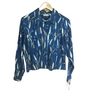 LIZ Claiborne autumn leaves casual shirt 12 petite nwt